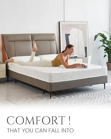 Ljustra Queen Mattress 6 Inch Hybrid Pocket Coil High Density Comfort Foam