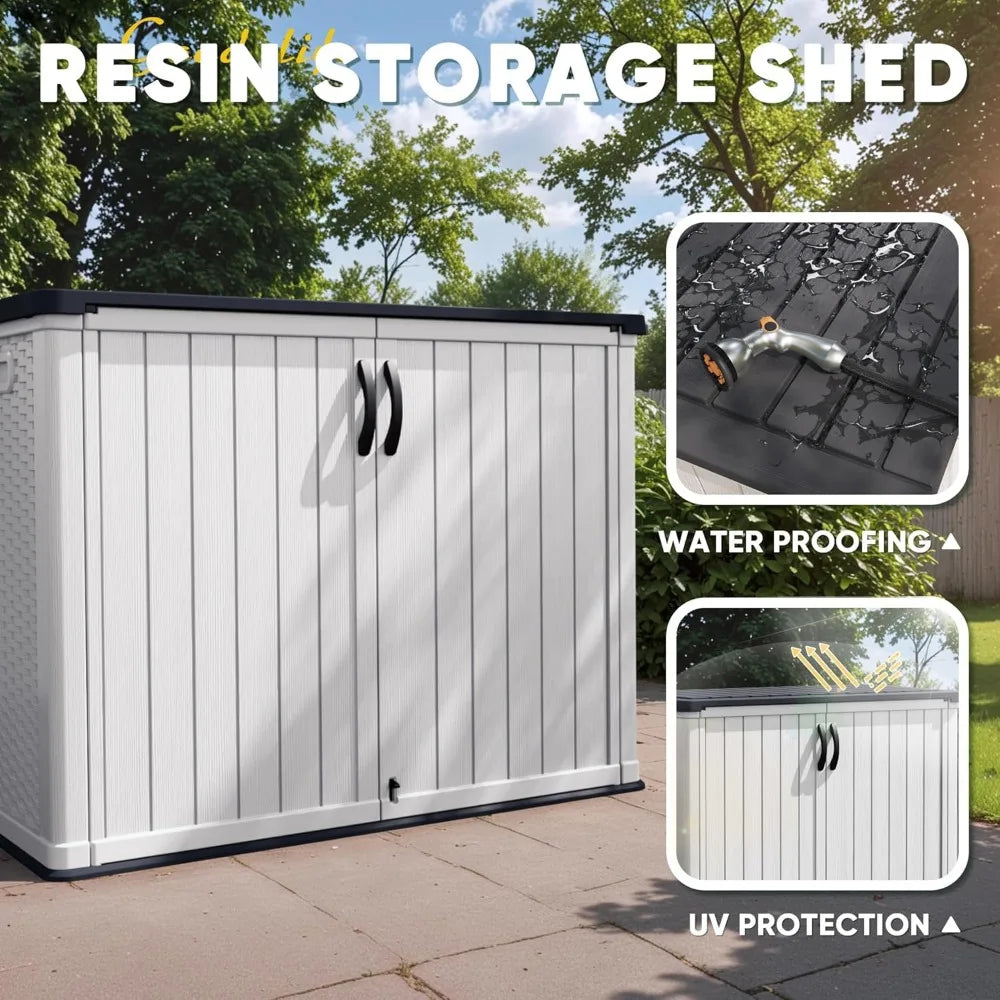 Outdoor Storage Cabinet 26 Cu Ft Lockable Waterproof Shed Tools Box