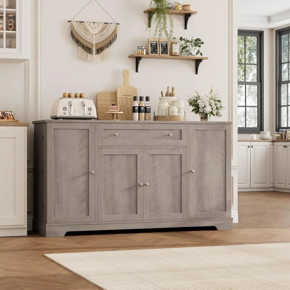 Modern 54 Inch Buffet Cabinet Wood Kitchen Sideboard Storage Furniture