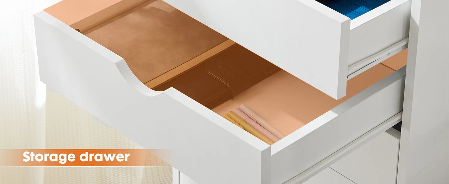 7 Drawer Mobile Storage Cabinet Organizer Rolling Nightstand Furniture