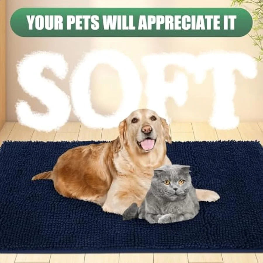 Chenille Absorbent Outdoor Doormat Washable Non Slip Dog Mat 30x20