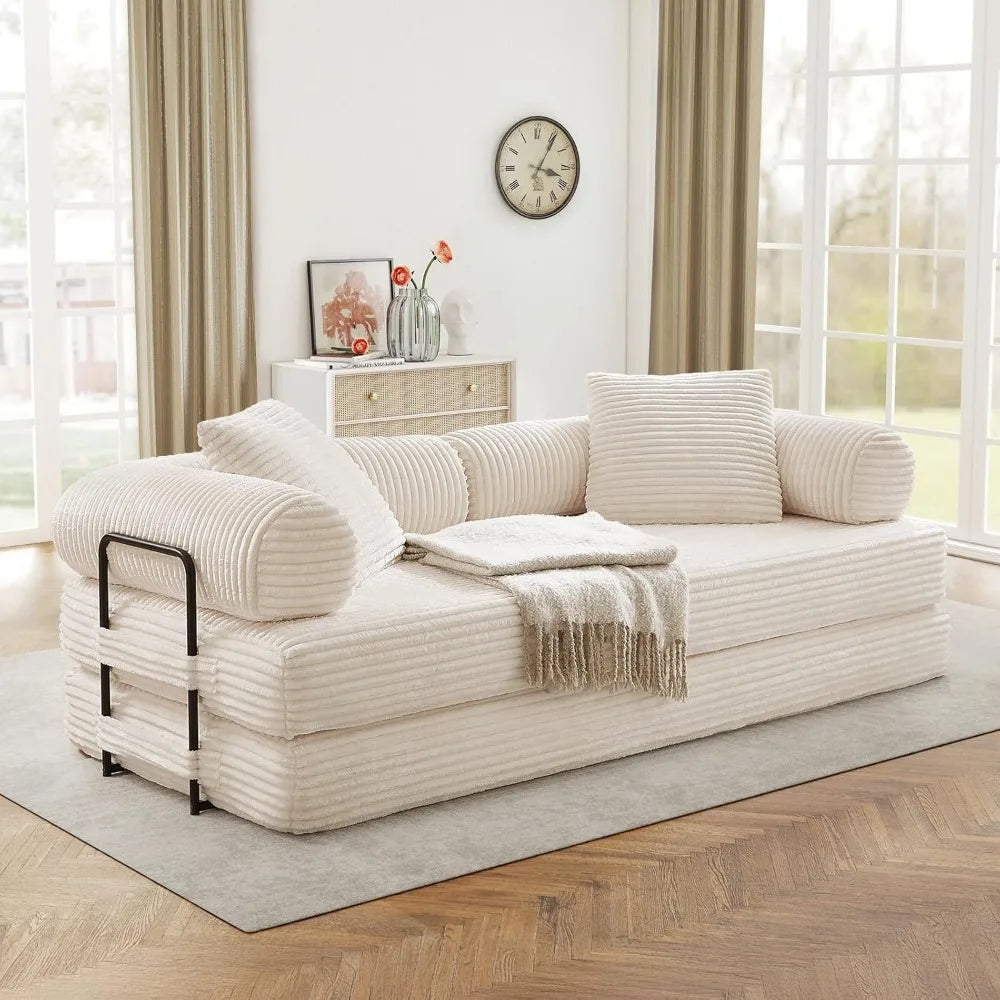 Ljustra Modular Convertible Sofa Bed Plush Corduroy King Size