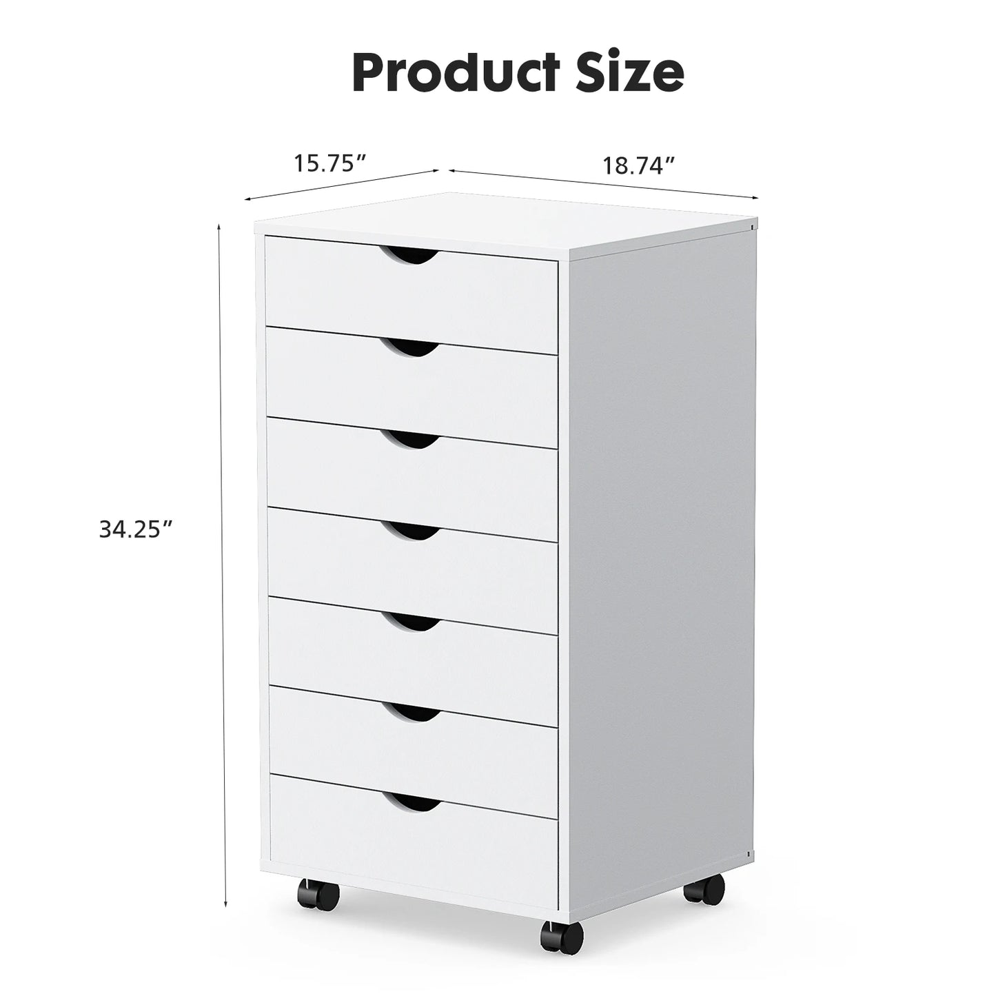 Ljustra 7 Drawer Chest Storage Cabinet Mobile Organizer Nightstand