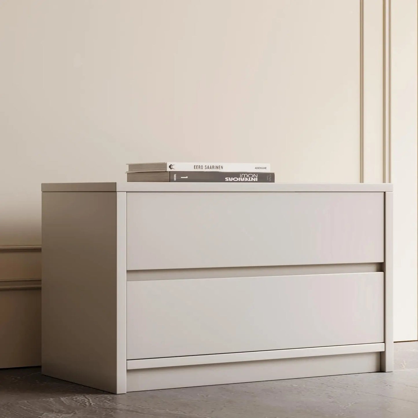 Modern 2-Drawer Side Cabinet Versatile Storage Nightstand Sofa Table