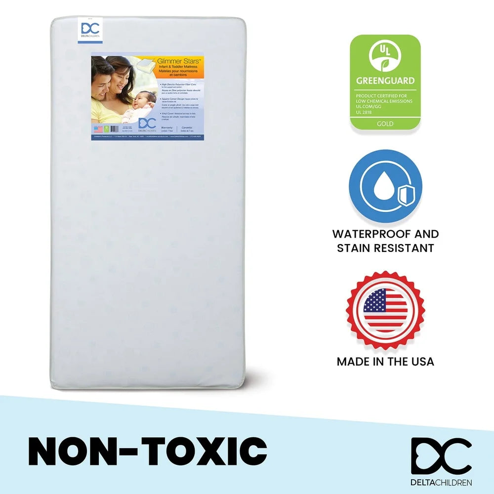 Ljustra Dual Sided Crib Toddler Mattress GREENGUARD Waterproof Firm