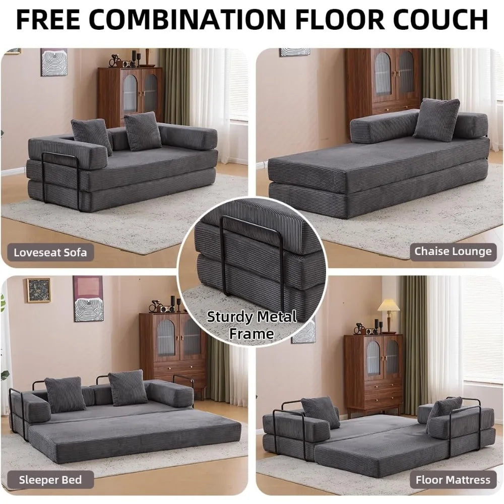 Ljustra 4-in-1 Convertible Folding Sleeper Sofa Bed Couch