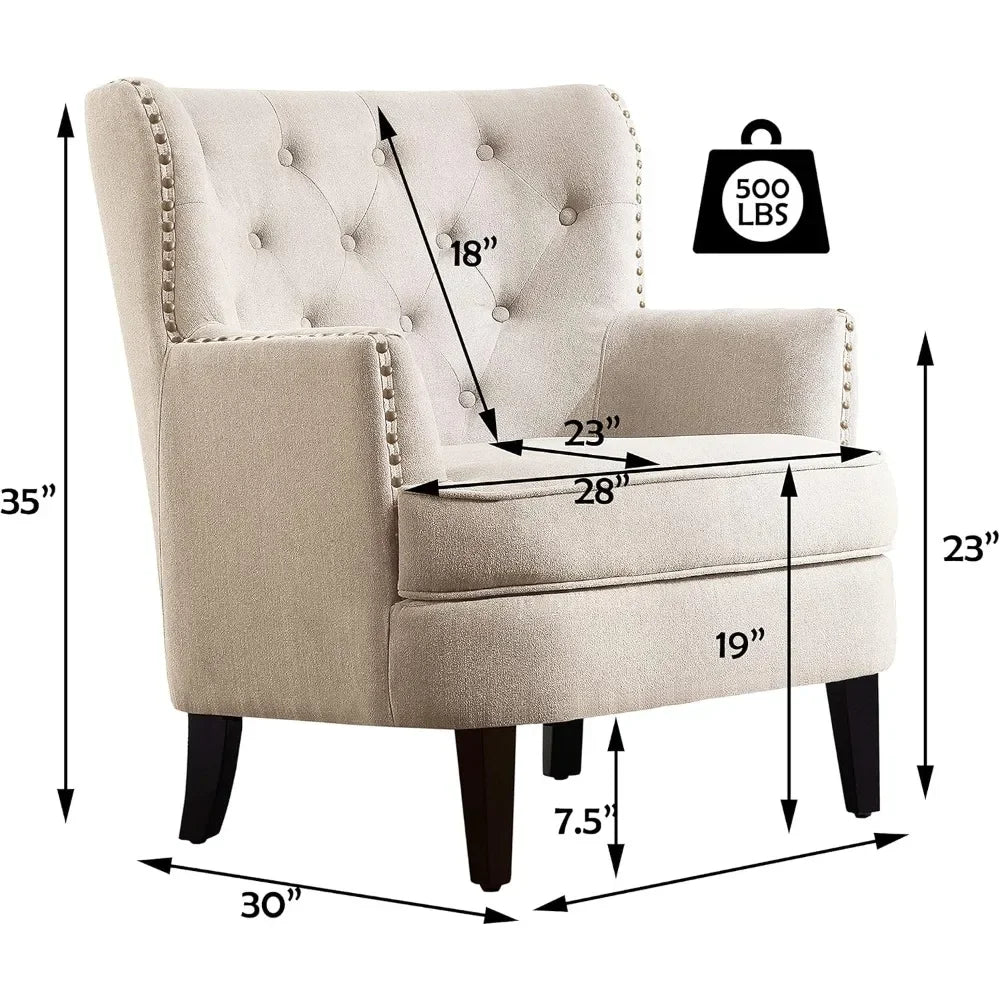 Mid-Century Modern Upholstered Lounge Accent Chair Cozy Armchair