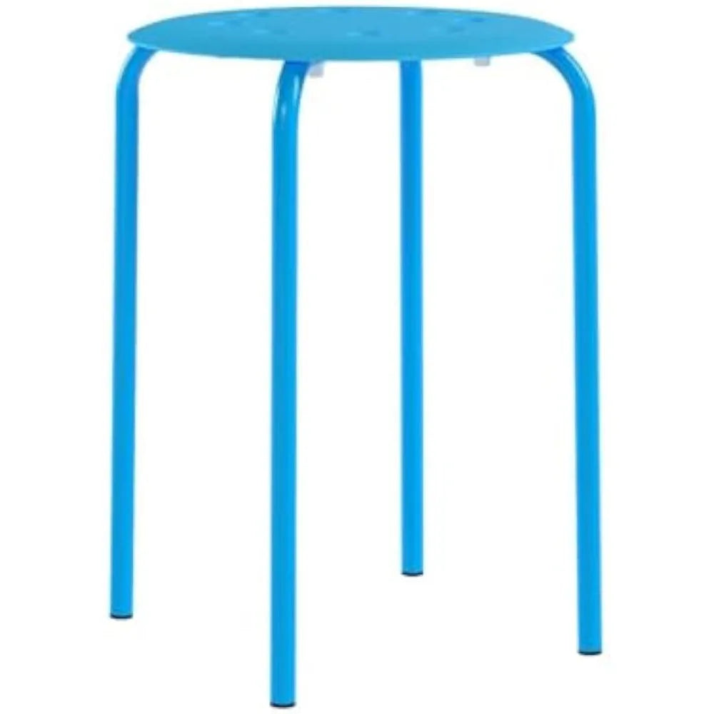 Set of 5 Stackable Plastic Classroom Bar Stools 17.3in Height Modern