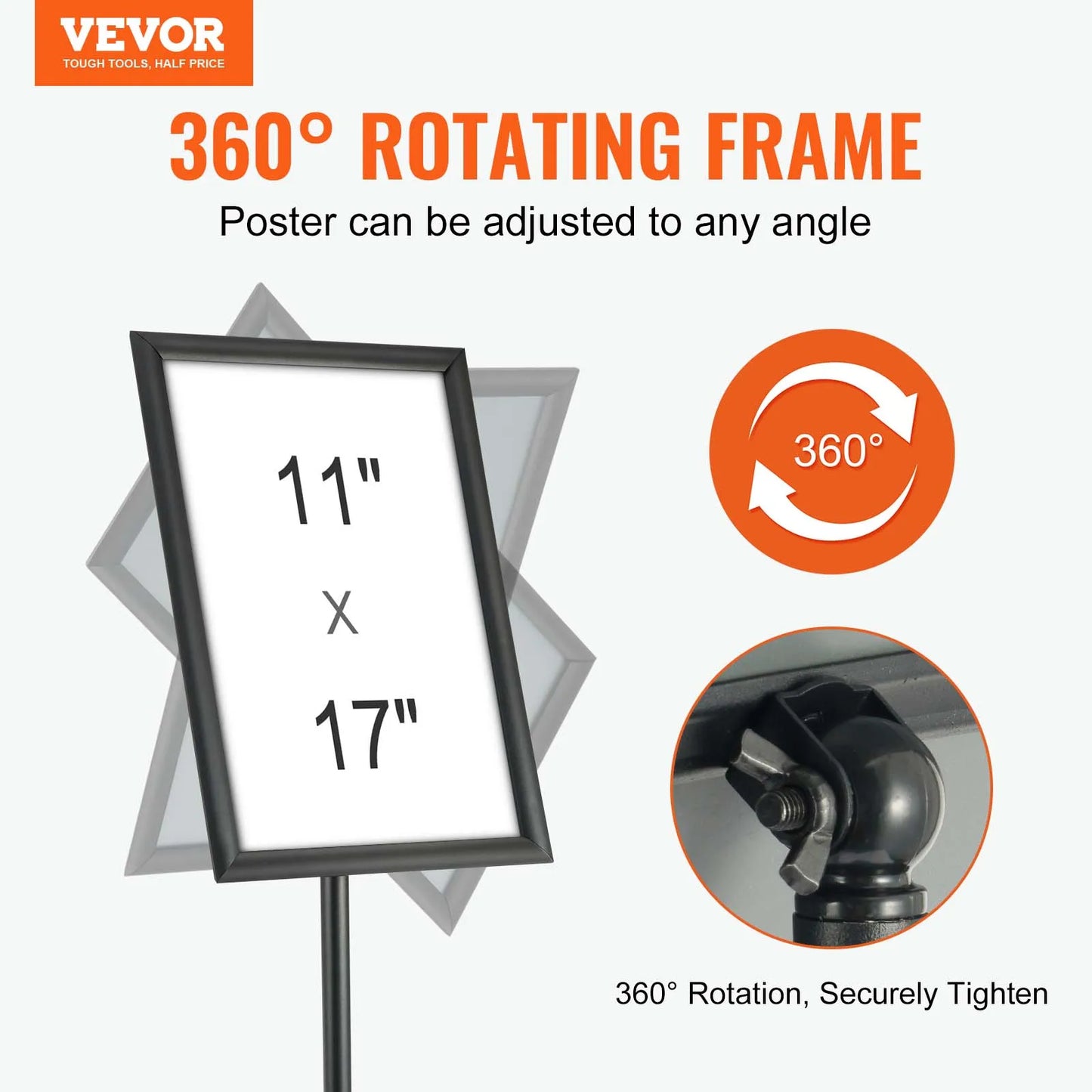VEVOR Adjustable Pedestal Sign Holder Heavy-Duty Floor Stand Display