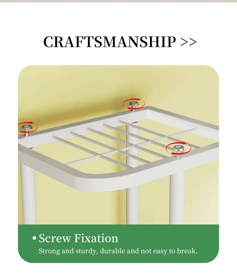 Ljustra Plant Shelves Iron Potted Flower Stand Indoor Outdoor Organizer