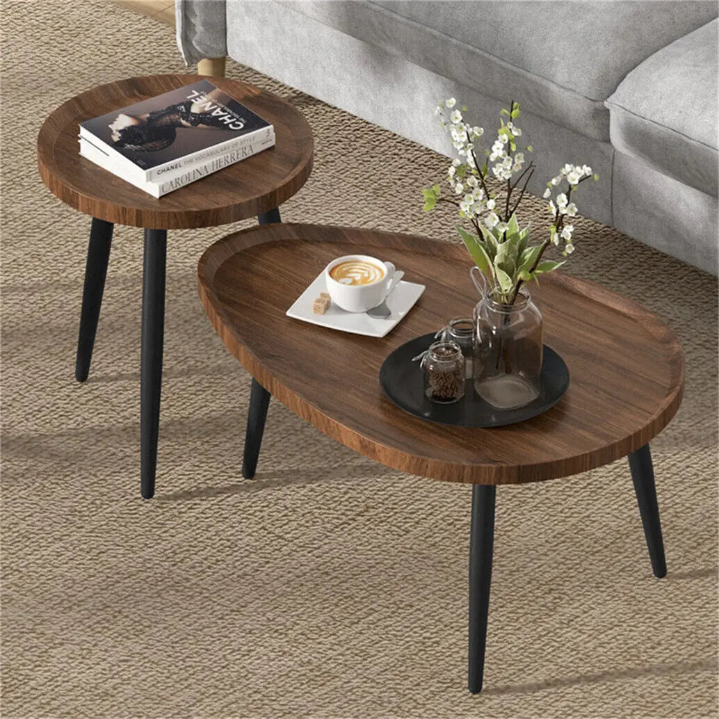 Ljustra Nesting Coffee Table Set Irregular Drop-shaped Modern Design
