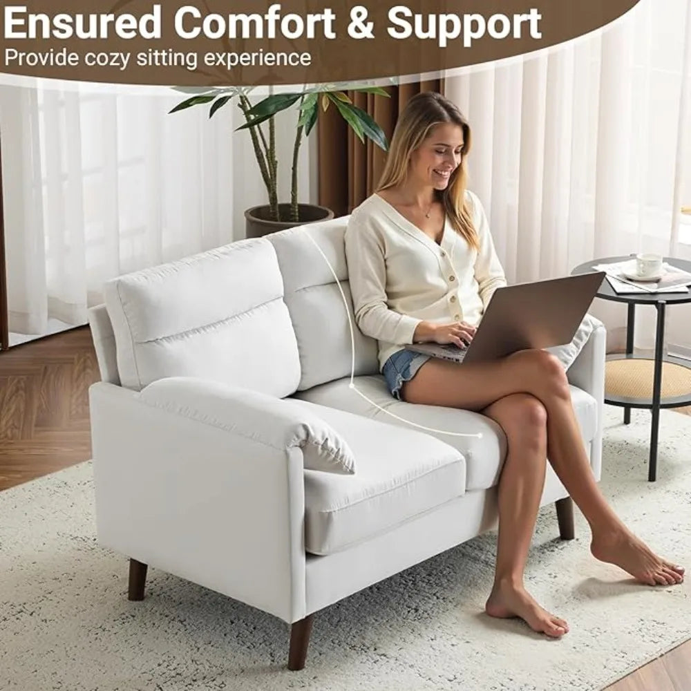 Mini Loveseat Couch 48.8" Small Couch Comfy Seating for Small Spaces