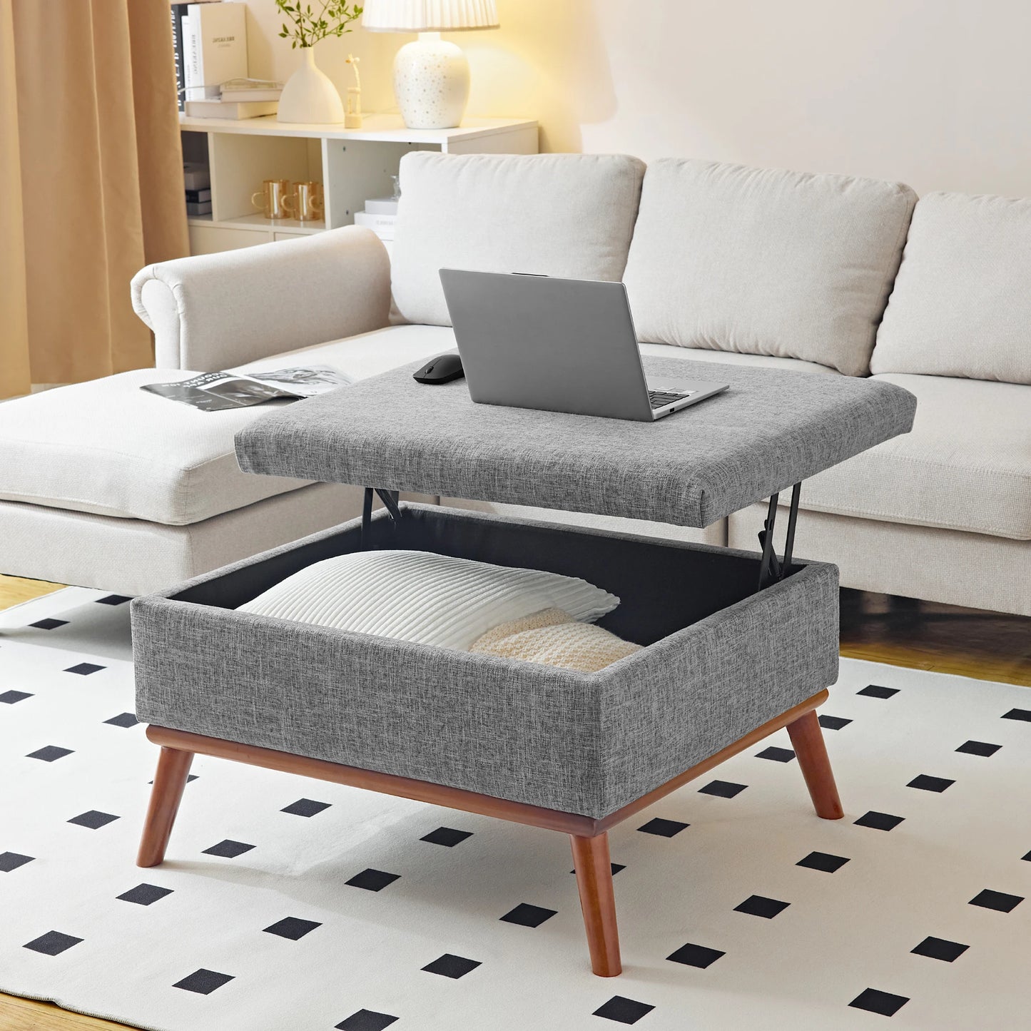 Large Storage Ottoman Coffee Table Lift Top Modern Living Room Furniture