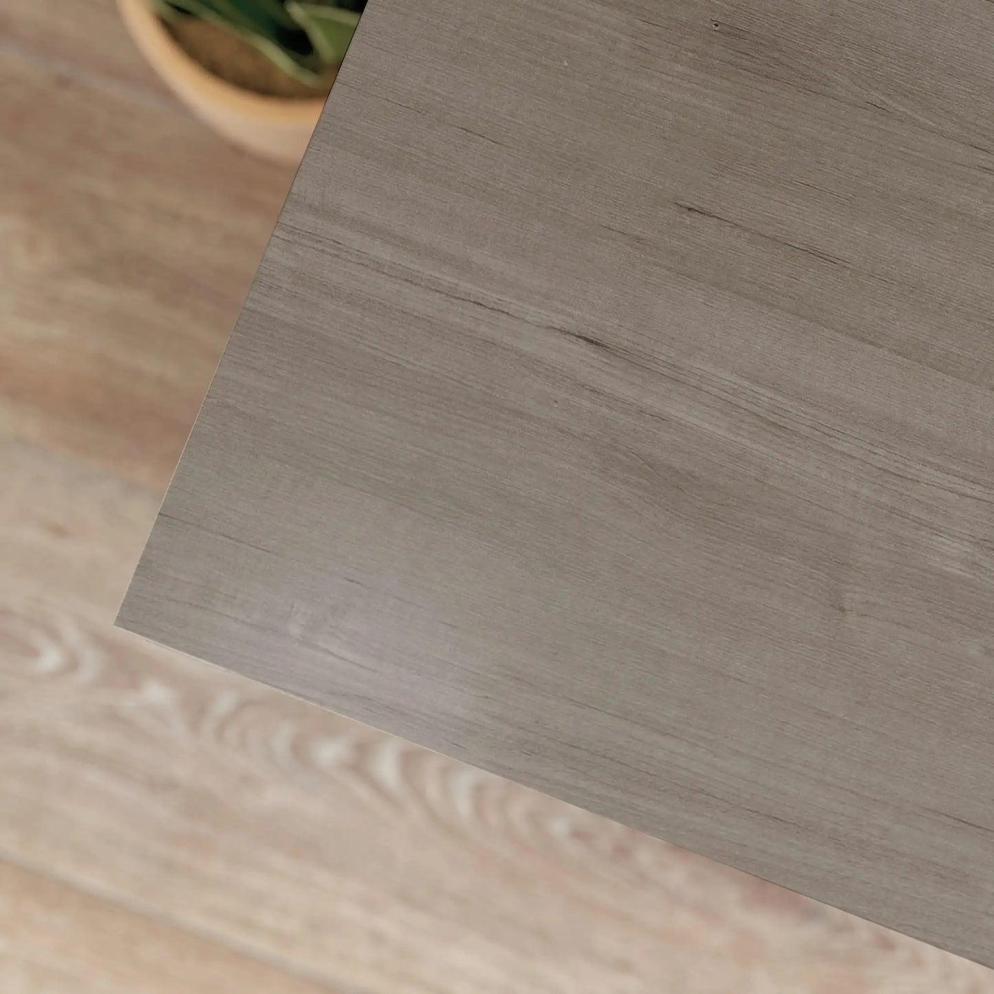 Stylish Silver Sycamore Computer Desk with Hutch and Drawer