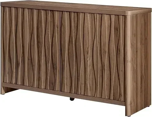Cornwall Wave Pattern Storage Cabinet Buffet Kitchen Accent Cabinet