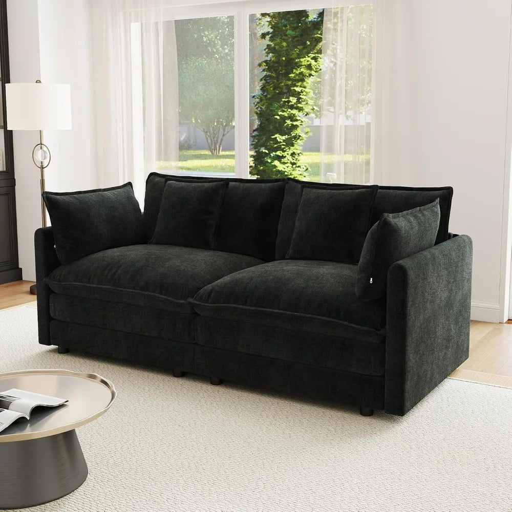 Modular Sectional Sofa Loveseat Chenille Cloud Couch with Pillows