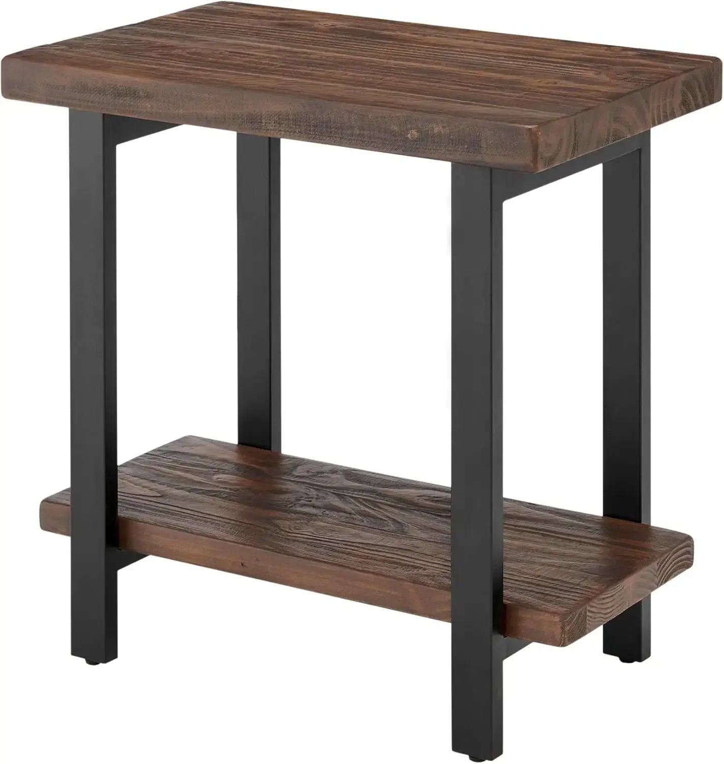 Ljustra Pomona Metal Wood End Table Rustic Furniture Living Room Home