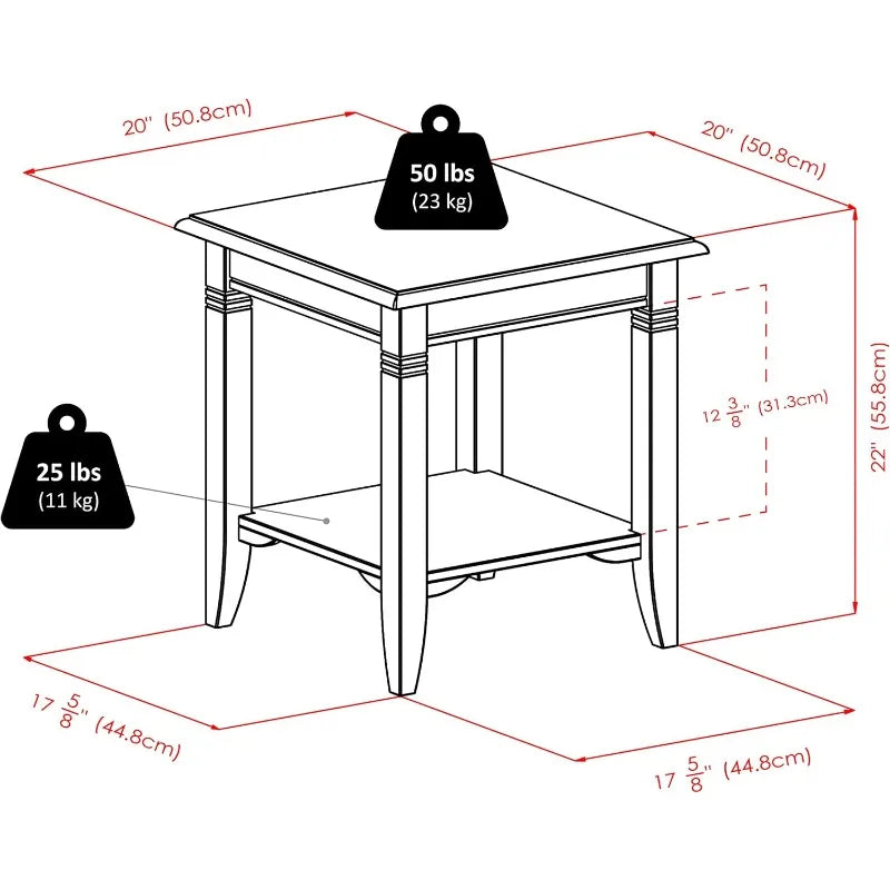 Ljustra Winsome Nolan End Table Wood Living Room Bedroom Storage