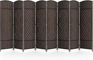 Ljustra 8 Panel Room Divider Folding Privacy Screen Solid Wood Frame