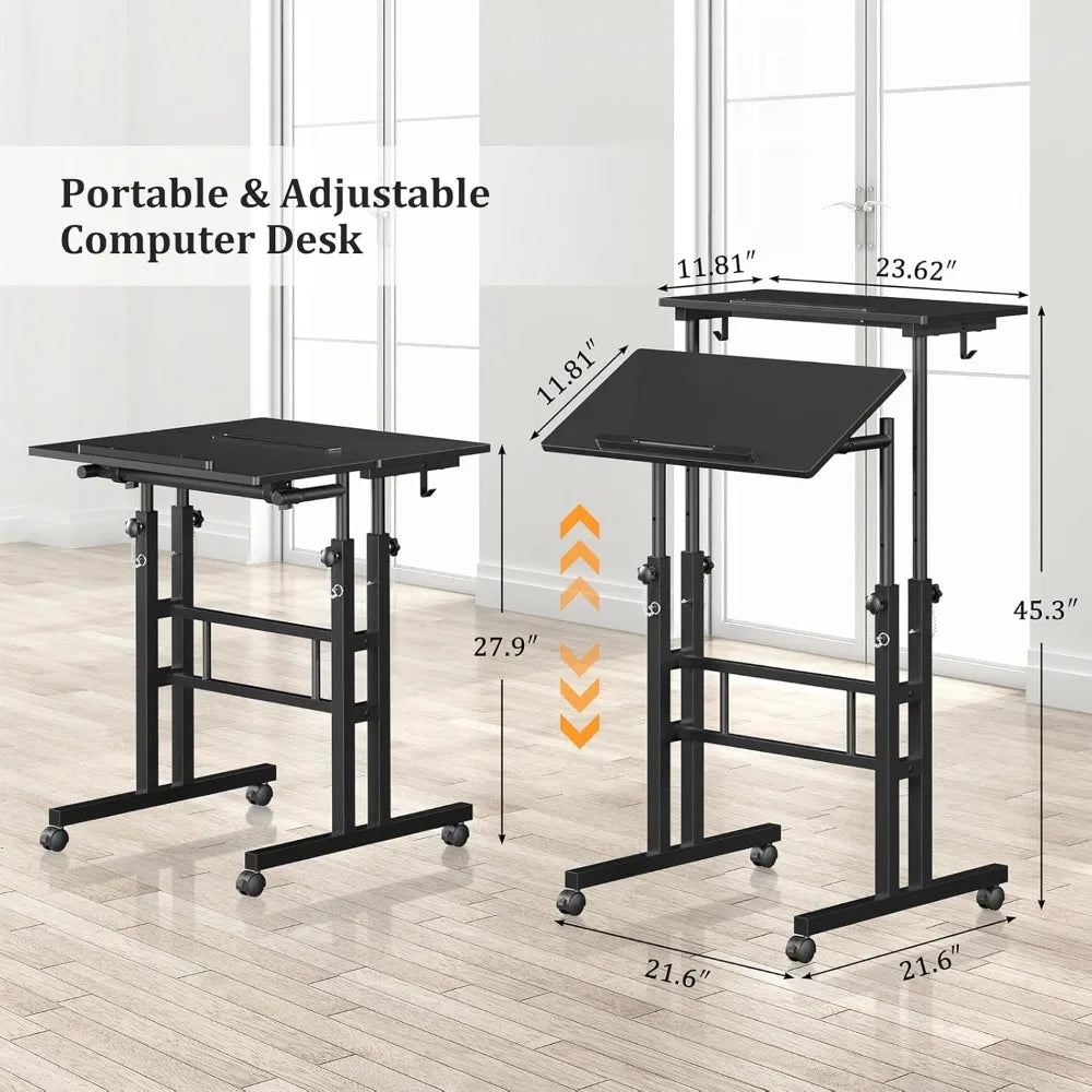 Best Selling Mobile Standing Desk with Wheels Portable Adjustable Height