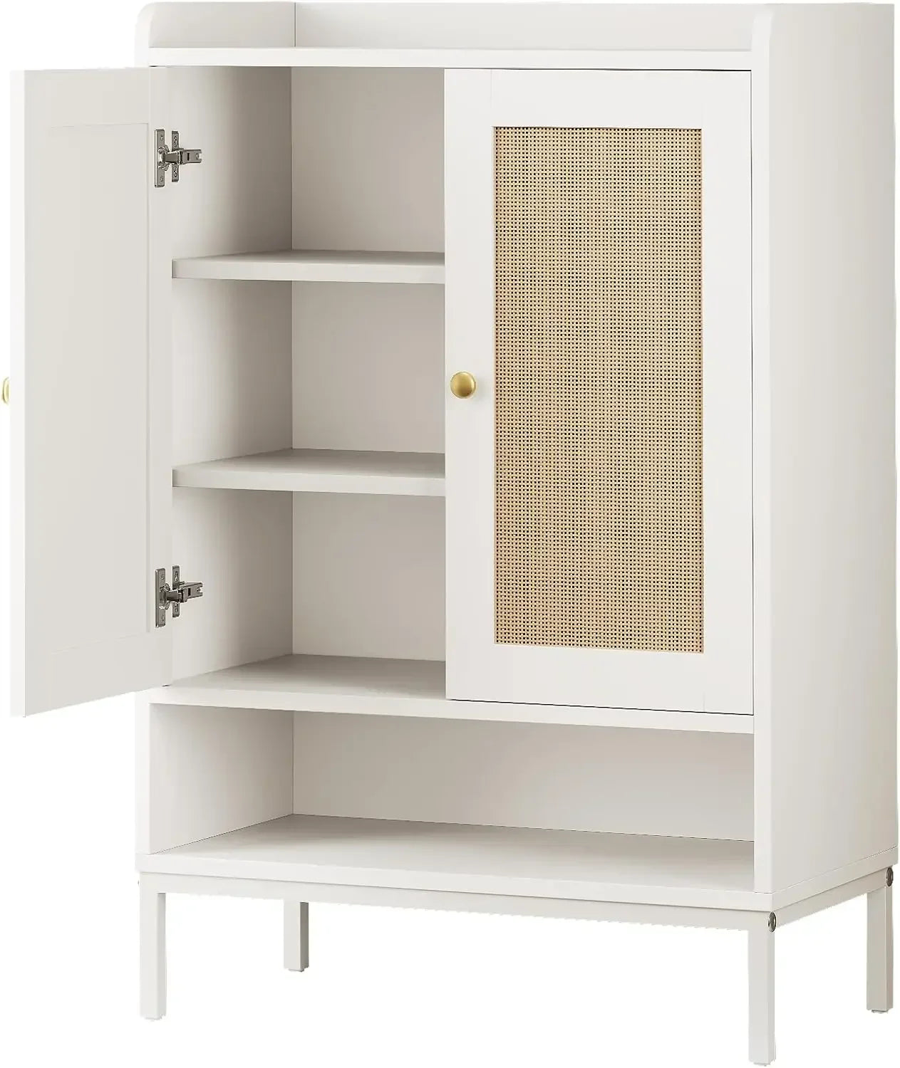 5-Tier Rattan Shoe Cabinet Entryway Storage Adjustable Shelves 20 Pair