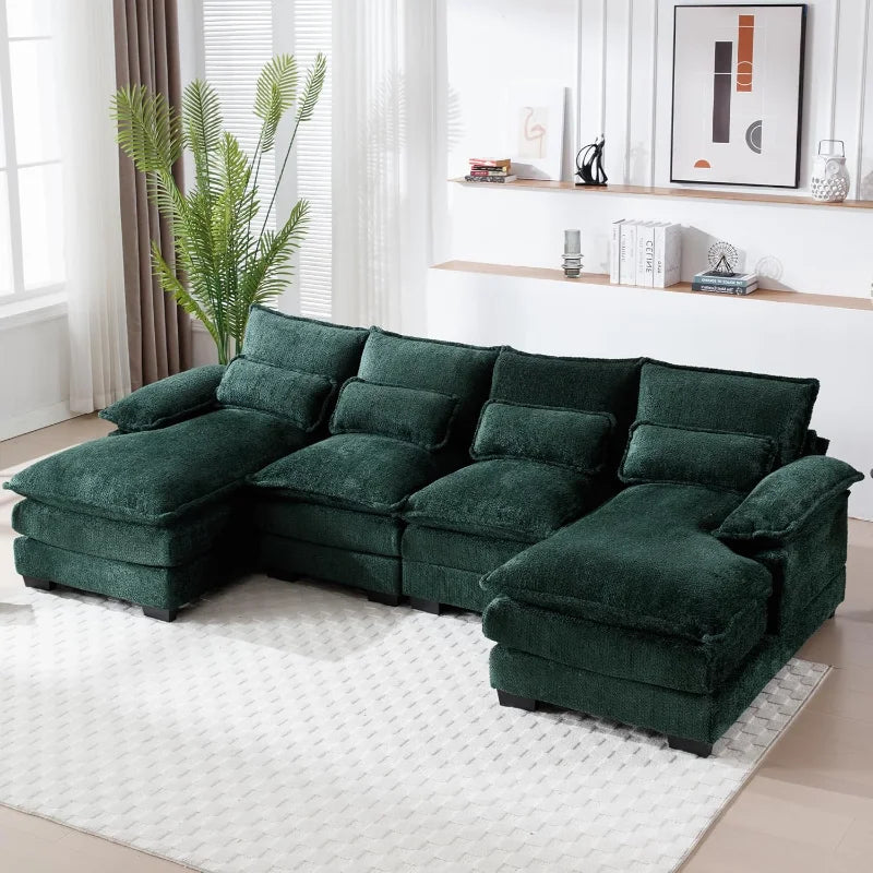 Ljustra U Shaped Cloud Couch 110 Inch Modular Sofa for Living Room