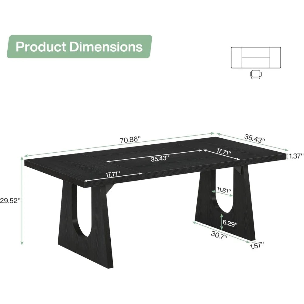 Large Executive Desk Modern Computer Office Table with Wooden Legs
