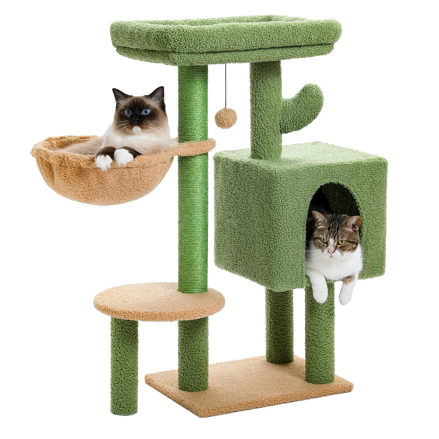 Stable Cat Tree Tower with Scratching Post Hammock Condo for Cats