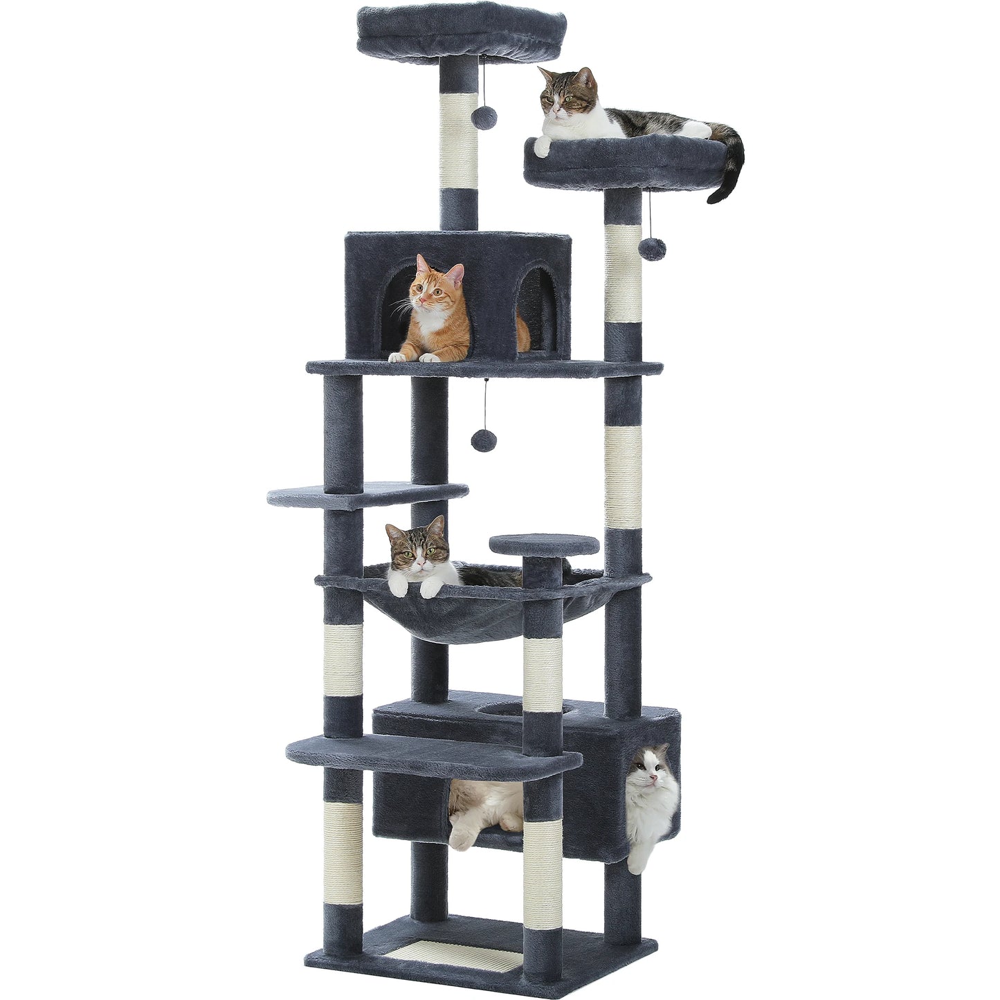 Multi-Level Cat Tree Tower Scratching Posts Hammock Condo Indoor Cats