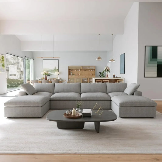 Ljustra 6-Seats Modular Convertible Sectional Sofa Couch Comfortable Living Room