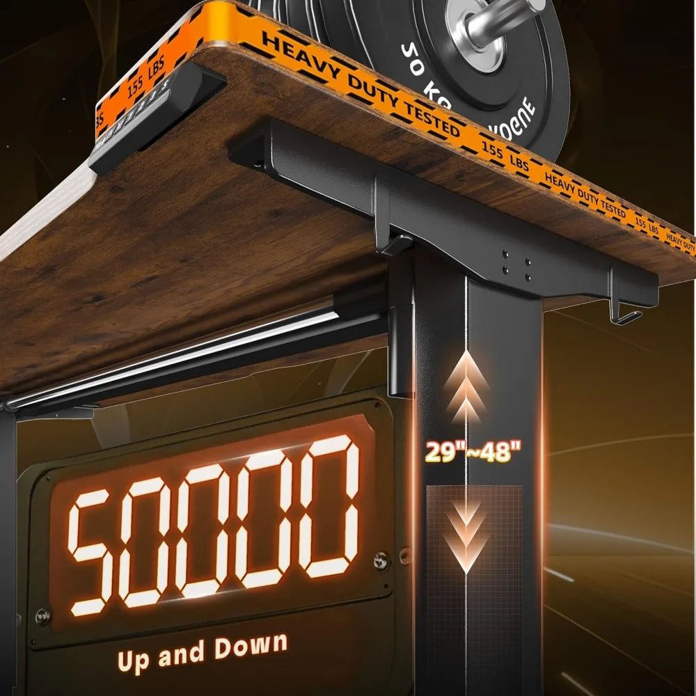 Electric Standing Desk with LED 48x24 Inch Height Adjustable Office Desk