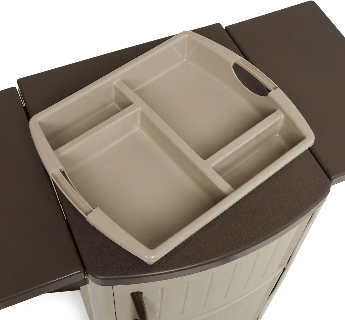 Portable Grill Prep Table Serving Station with Storage Cabinets