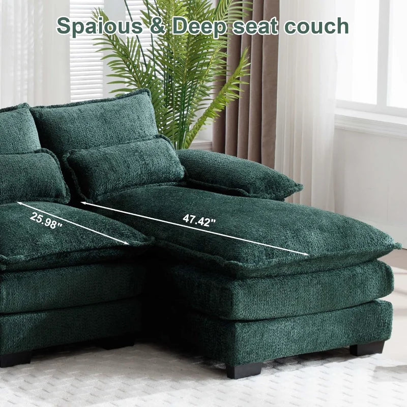 Ljustra U Shaped Cloud Couch 110 Inch Modular Sofa for Living Room