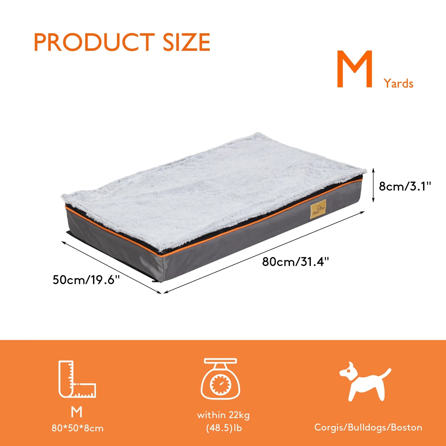 Large Orthopedic Dog Bed Washable Foam Cushion for Pets