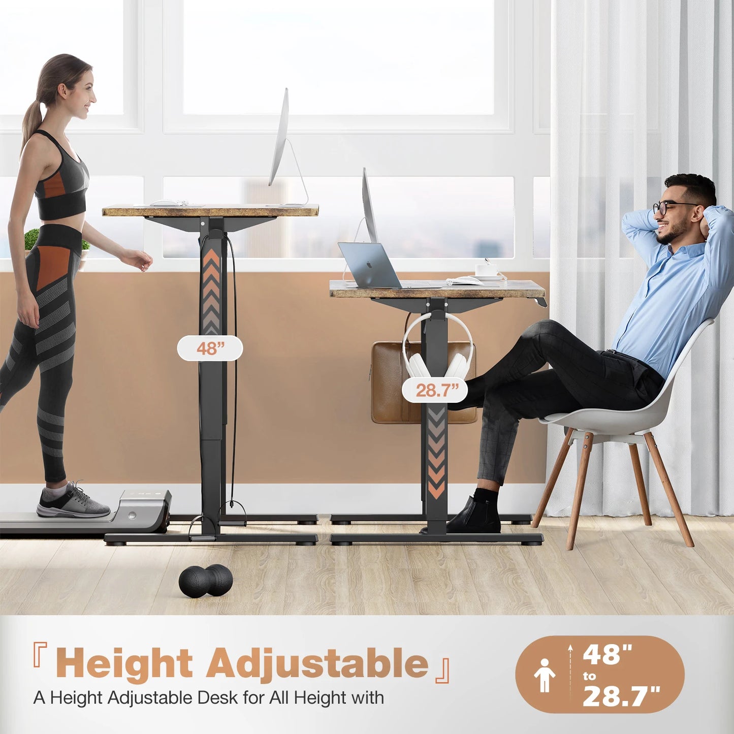 Ljustra Electric Height Adjustable Desk 63x24 Inch Ergonomic Workstation