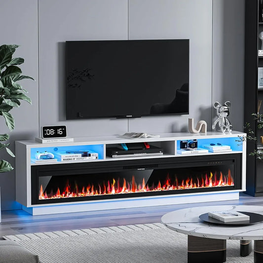 70 Inch Fireplace TV Stand for TVs Up to 80 Electric Fireplace Console
