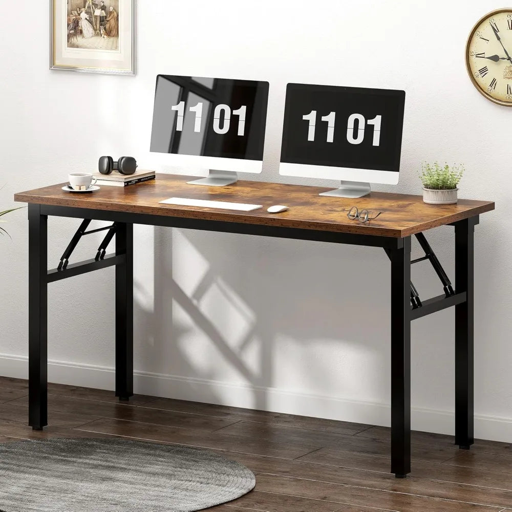 Ljustra 47 Inch Folding Computer Desk Office Desk BIFMA Certified Rustic Brown