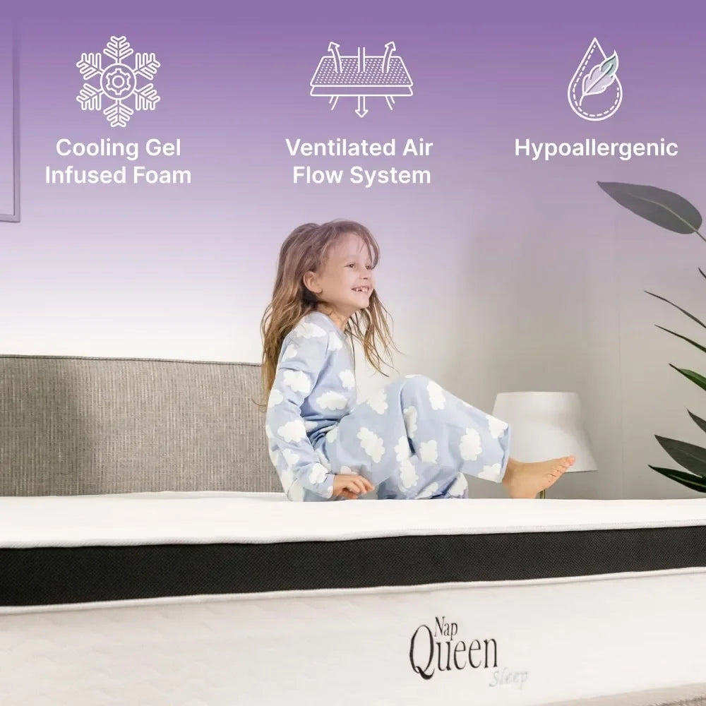 Ljustra Twin Size Maxima Hybrid Mattress Cooling Gel Memory Foam Innerspring