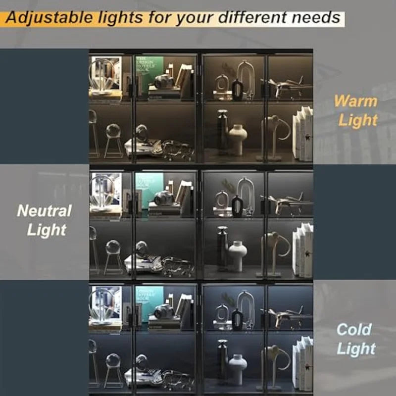 Modern Glass Shelves Sideboard Buffet Storage Cabinet with Metal Legs