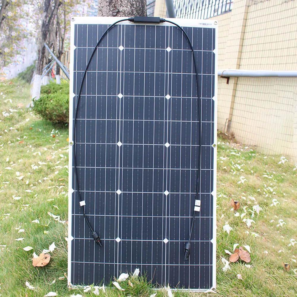 100W 12V Flexible Solar Panel Kit Monocrystalline Waterproof RV Camping