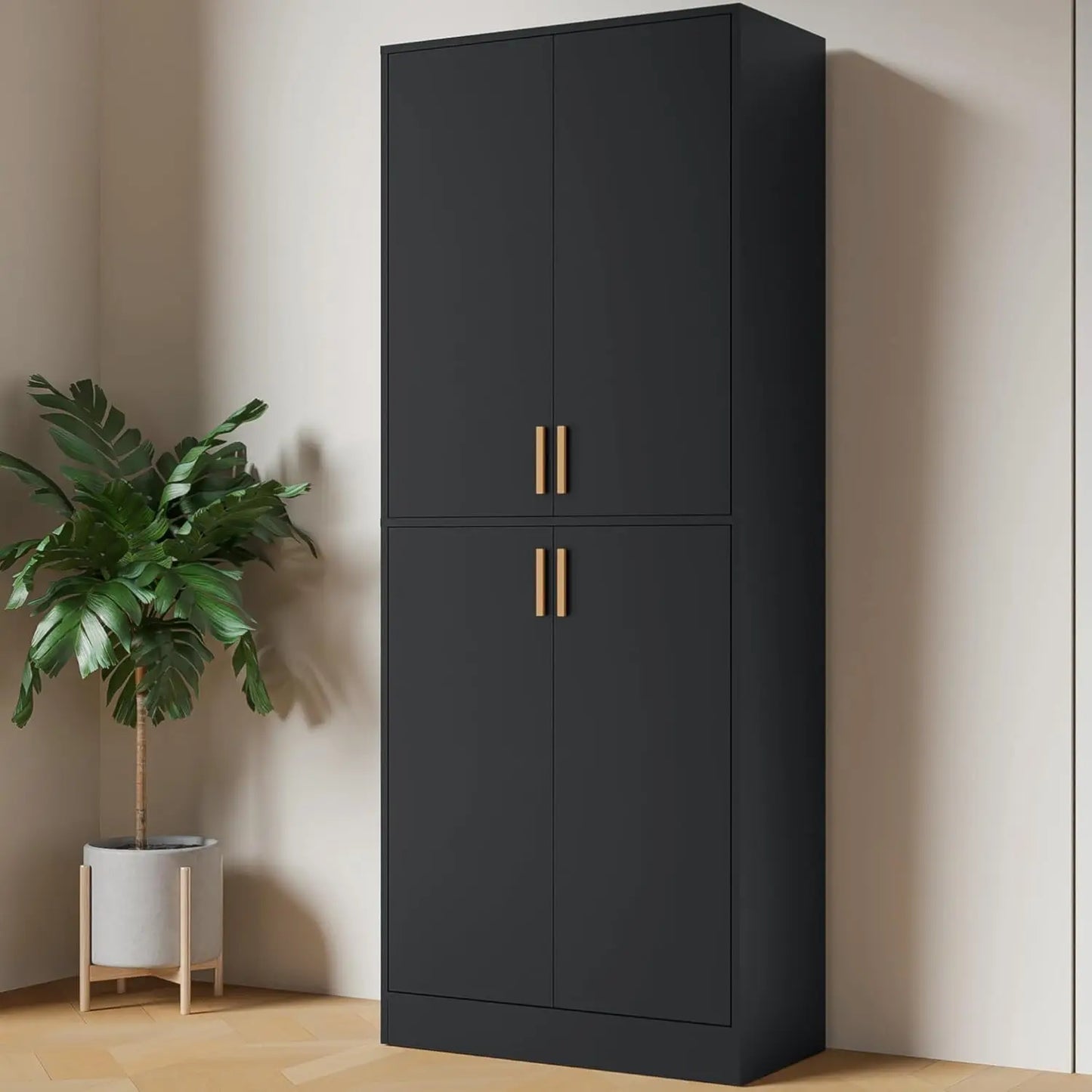 Ljustra Kitchen Pantry Cabinet 71 Inch Tall Wood Storage Cabinet with Doors