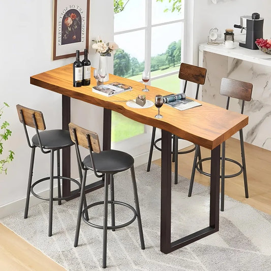 Ljustra Bar Height Pub Table Rectangle Rustic High Top Dining Table