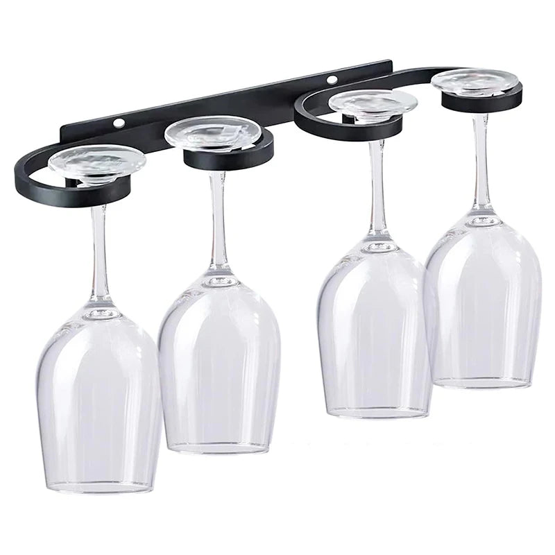 Wall-mounted Wine Glass Holder Space Aluminum Creative Goblet Storage Rack