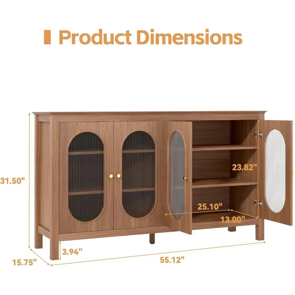 Ljustra Sideboard with Acrylic Doors Coffee Bar Cabinet for Living Room