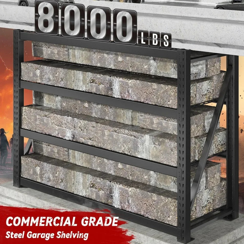 Heavy Duty Garage Shelving 8000lbs Adjustable Industrial Storage Unit