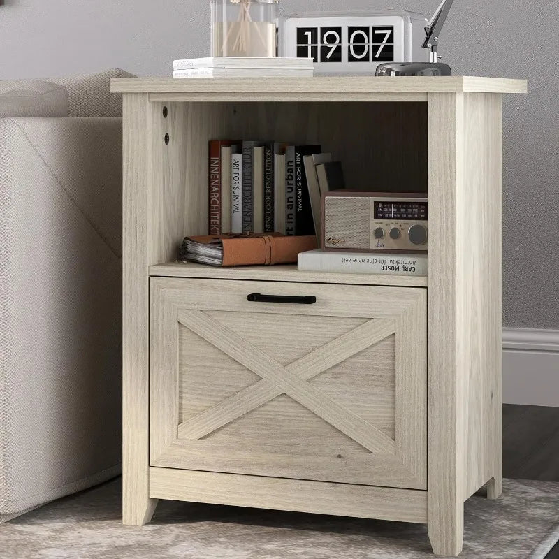 Ljustra 30 Inch Tall Nightstand Set of 2 Sturdy Wood Bedside Table