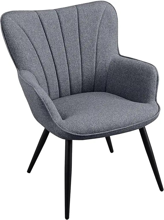 Modern Elegant Accent Chair Linen Fabric Armchair for Living Room Bedroom