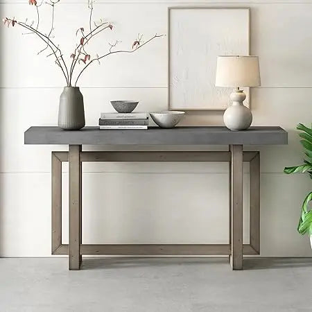 60 Inch Elegant Console Table Acacia Veneer Entryway Side Table