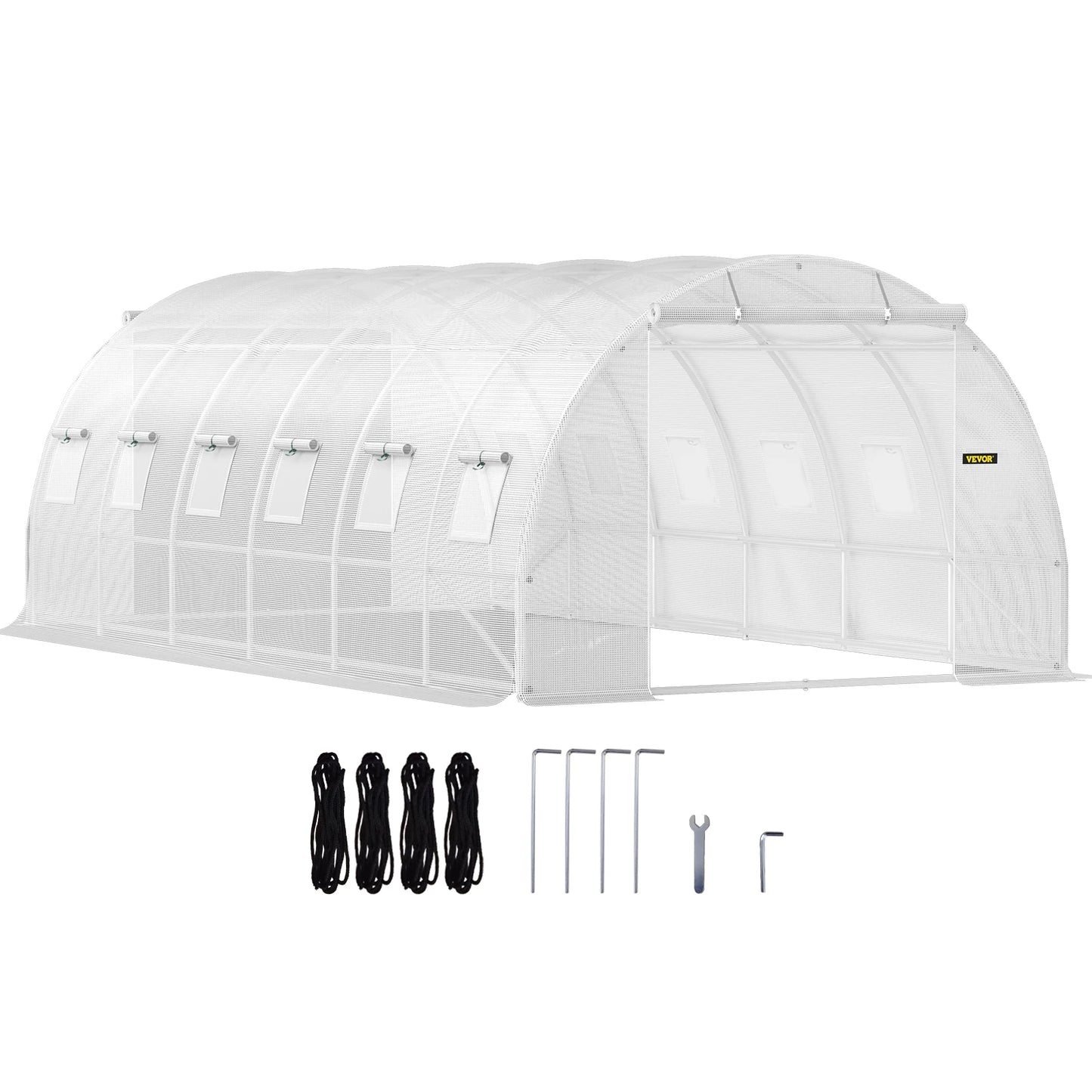 Ljustra Walk-in Tunnel Greenhouse 20x10x7 ft Portable with Zippered Doors