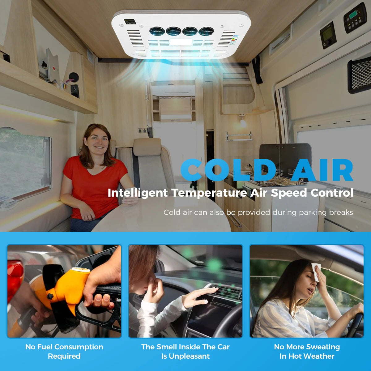 12V 24V Rooftop Air Conditioner for RV Truck Camper Van Caravan